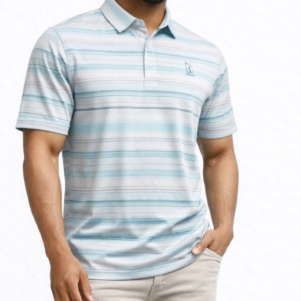PGA Tour Pro Series Men's XXL Polo Shirt Blue Golf Stretch Athletic Fit